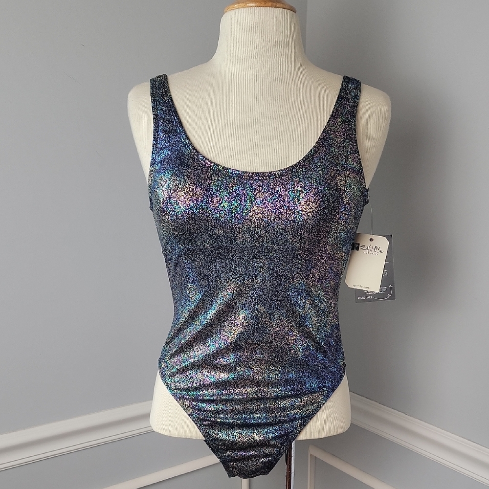 Salt Life Iridescent Metallic One-Piece Swimsuit in Multicolor Shimmer
